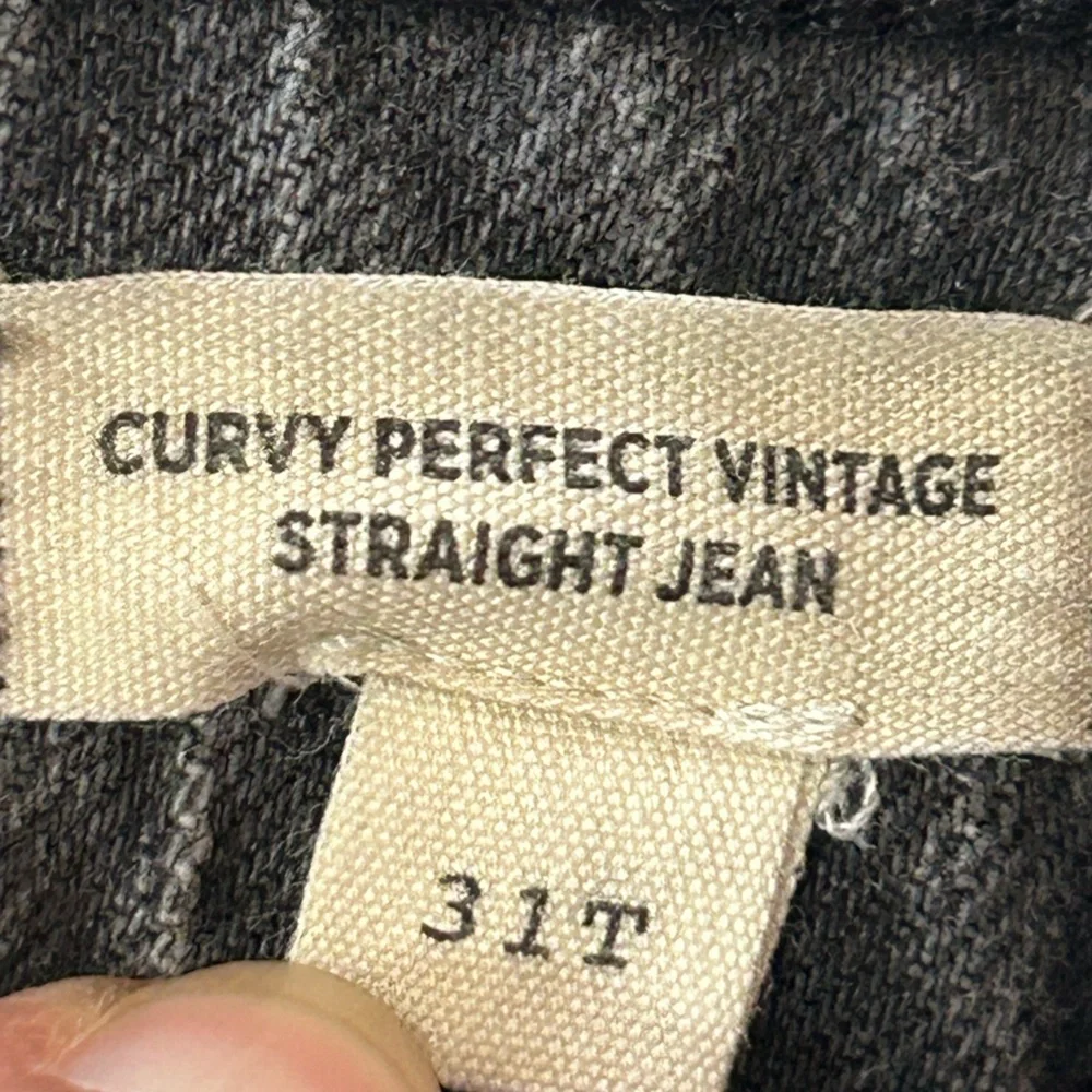 Madewell Curvy Perfect Vintage Gray Straight Leg Jeans 31T